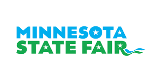 Minnesota State Fair logo with blue and green text on a white background