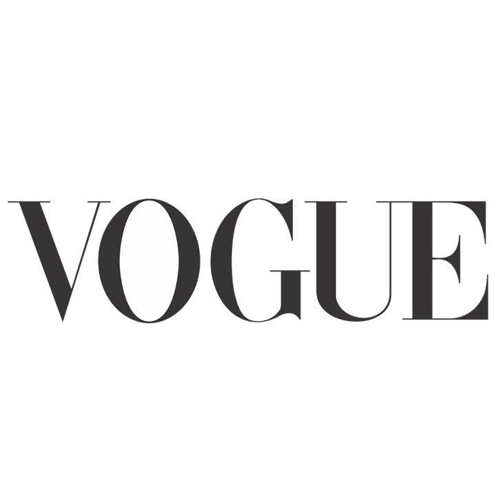 Black 'VOGUE' logo on a white background